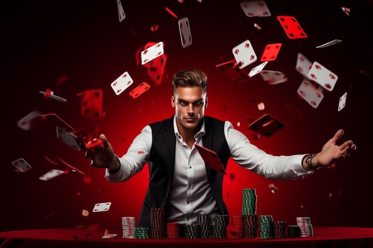 Dealer profesional memandu permainan kasino langsung di platform y17s